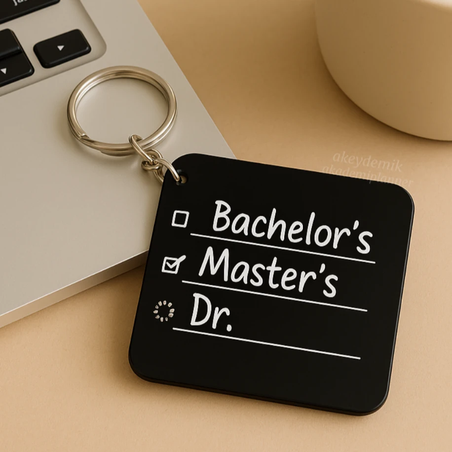 Bachelor's Master's Dr AKEYDEMİK Anahtarlık Charm Aksesuar Lisans Yüksek Lisans PhD Doktora 