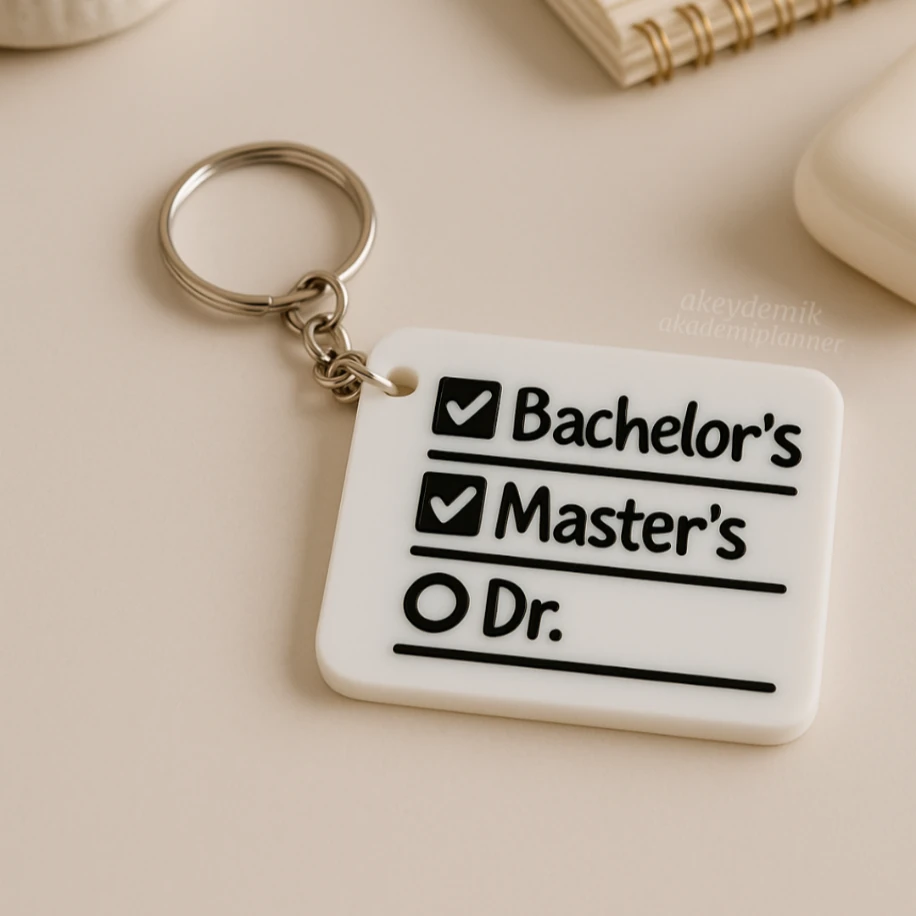 Bachelor's Master's Dr AKEYDEMİK Anahtarlık Charm Aksesuar Lisans Yüksek Lisans PhD Doktora 