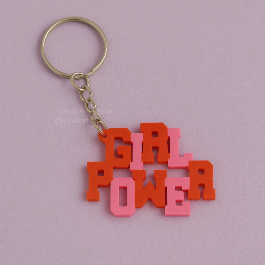 Girl Power AKEYDEMİK Anahtarlık Charm Aksesuar