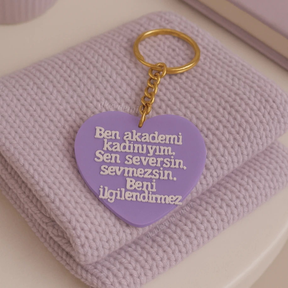 Ben Akademi Kadınıyım AKEYDEMİK Anahtarlık Charm Aksesuar
