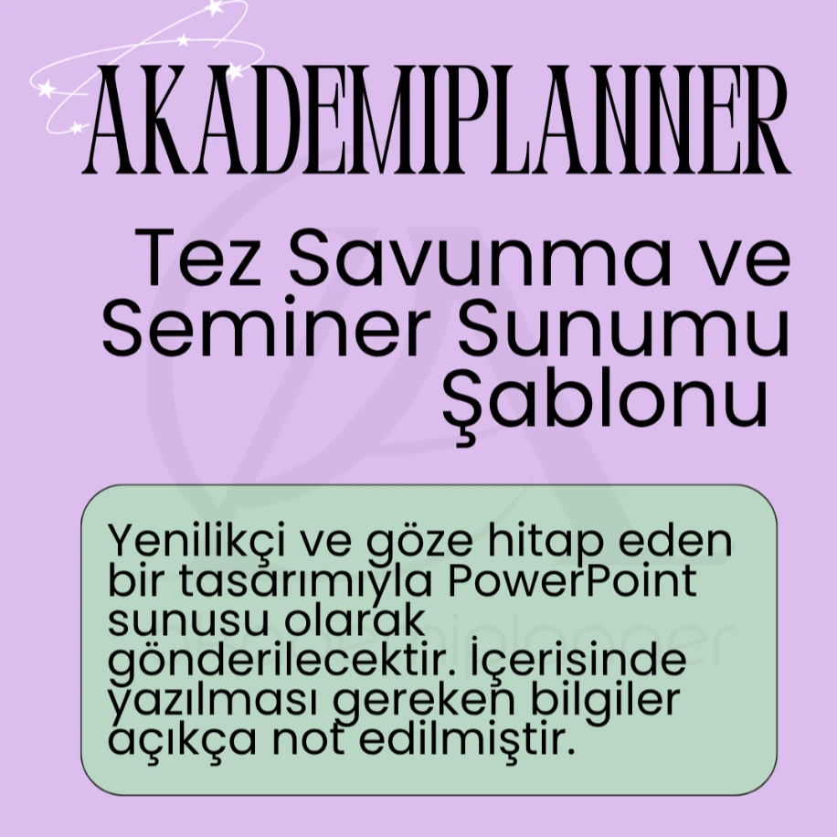 TEZ SUNUM ŞABLONU VE SEMİNER SUNUM ŞABLONU YÜKSEK LİSANS DOKTORA
