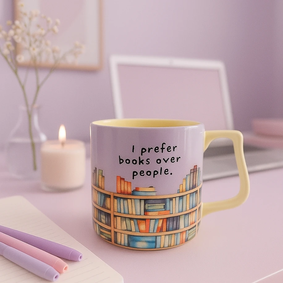 İnsanlardan çok kitapları tercih ederim Kupa