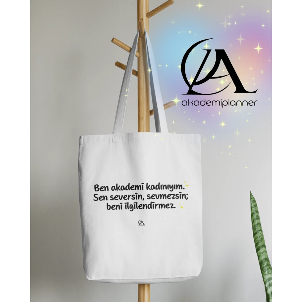 Ben Akademi Kadınıyım Kanvas Çanta