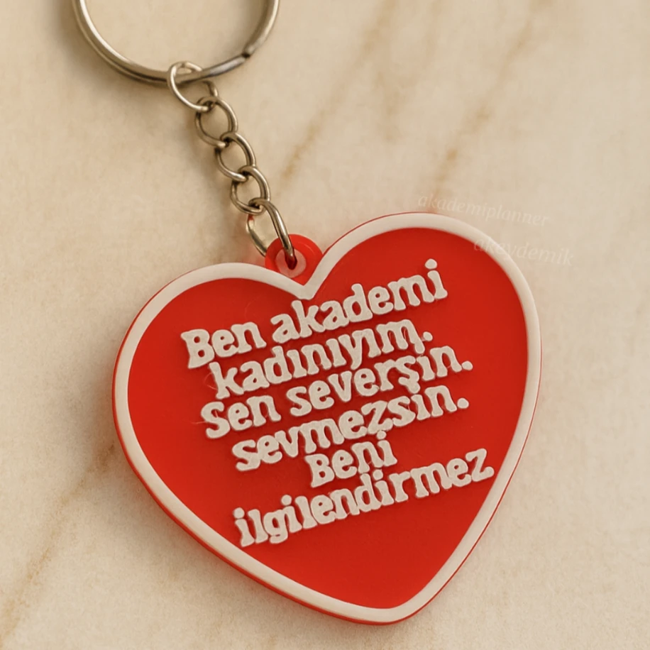 Ben Akademi Kadınıyım AKEYDEMİK Anahtarlık Charm Aksesuar