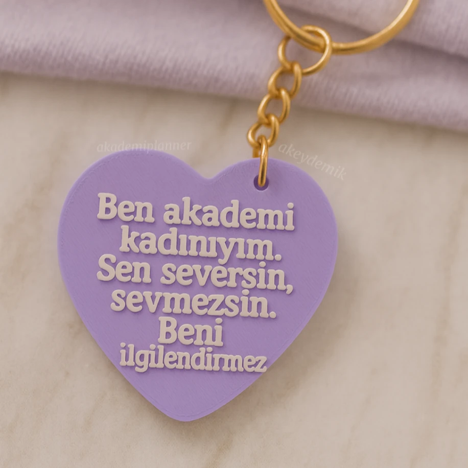 Ben Akademi Kadınıyım AKEYDEMİK Anahtarlık Charm Aksesuar