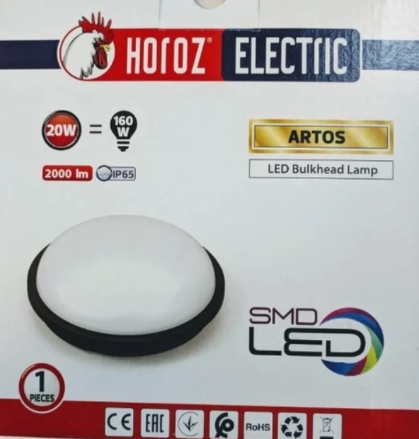 HOROZ ARTOS-20 APLİK TAVAN ARMATÜRÜ 6400K BEYAZ