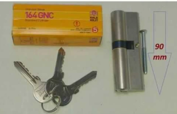 KALE 164/GNC 90 MM SİLİNDİRLİ ÇELİK PİMLİ KİLİT 164GNC00088