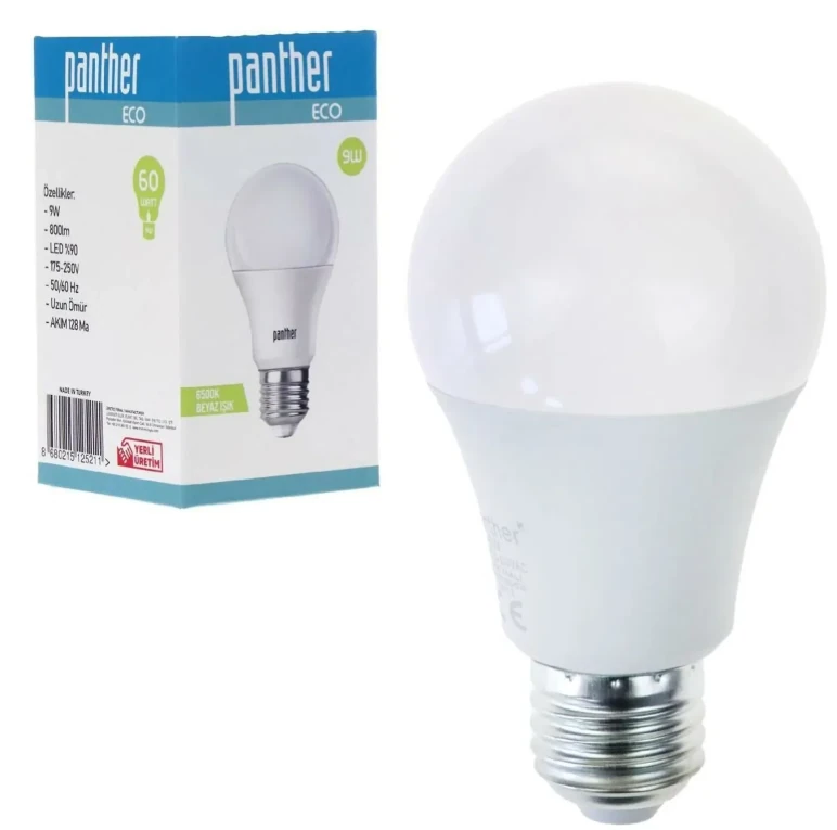 Panther Eco Sarı LED Ampul 9W E27 beyaz ışık