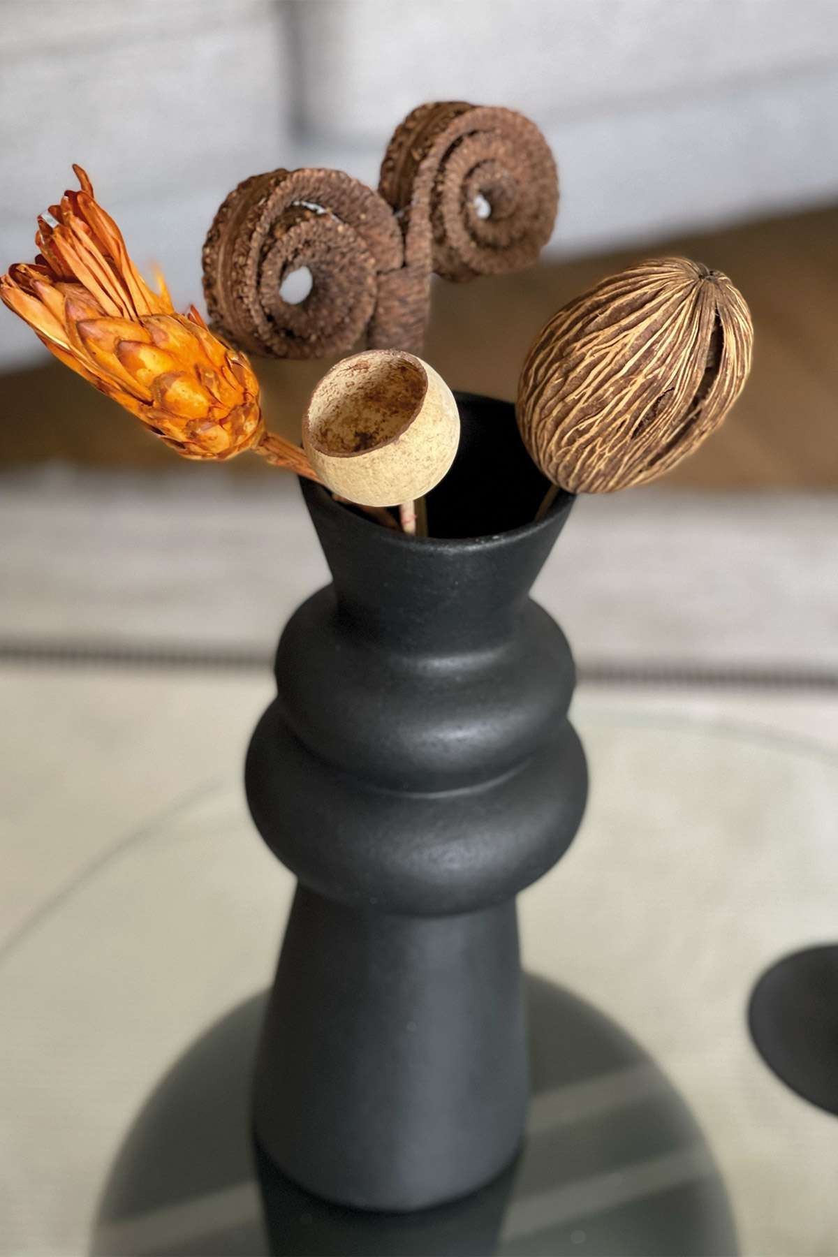 Mom Boru Vazo Siyah