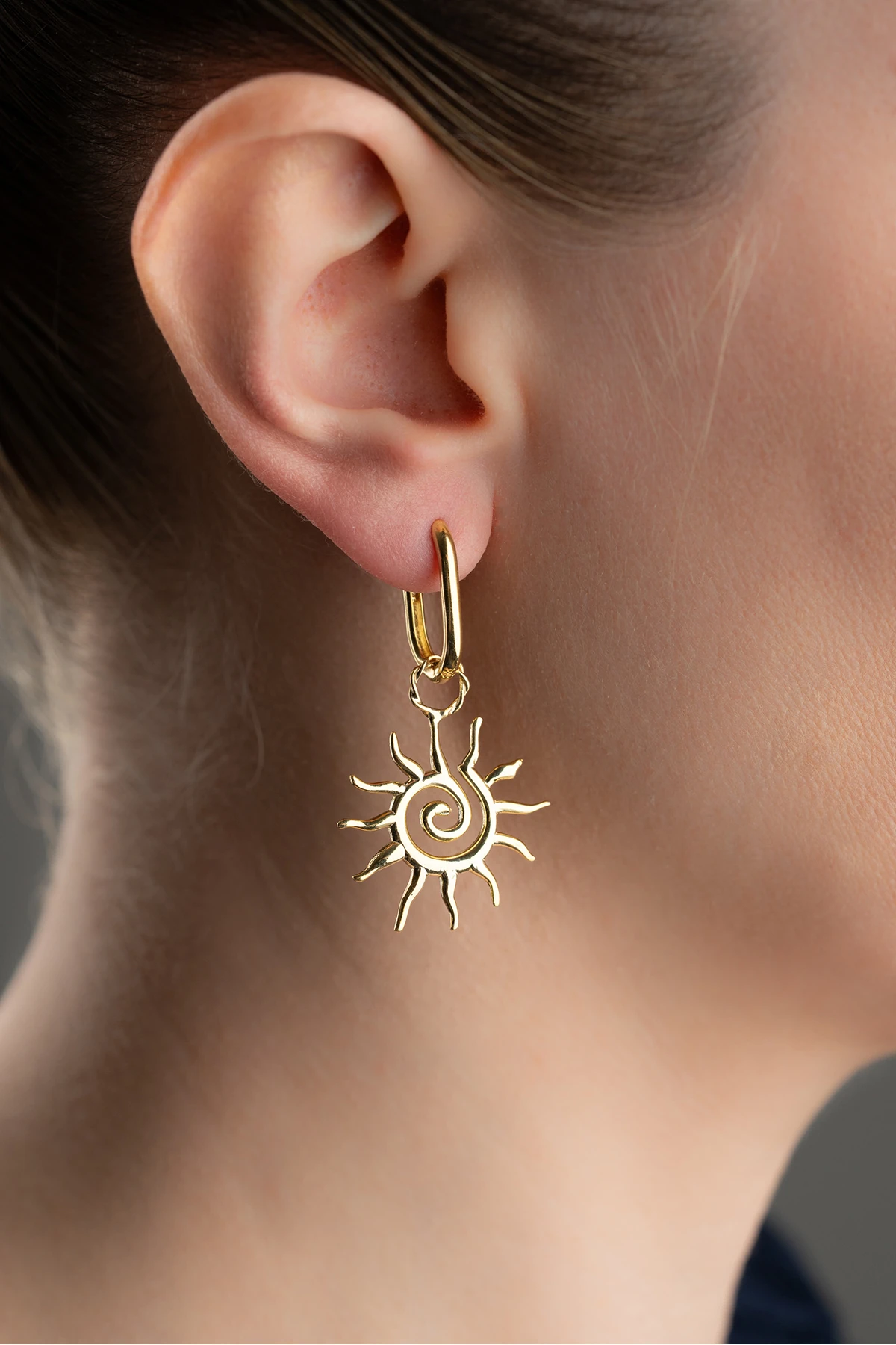 Gümüş Güneş Küpe