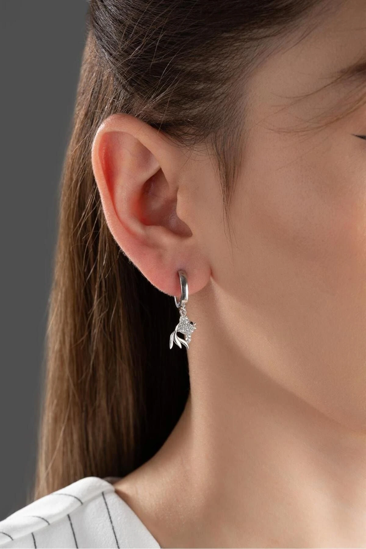 Balık Gümüş Küpe