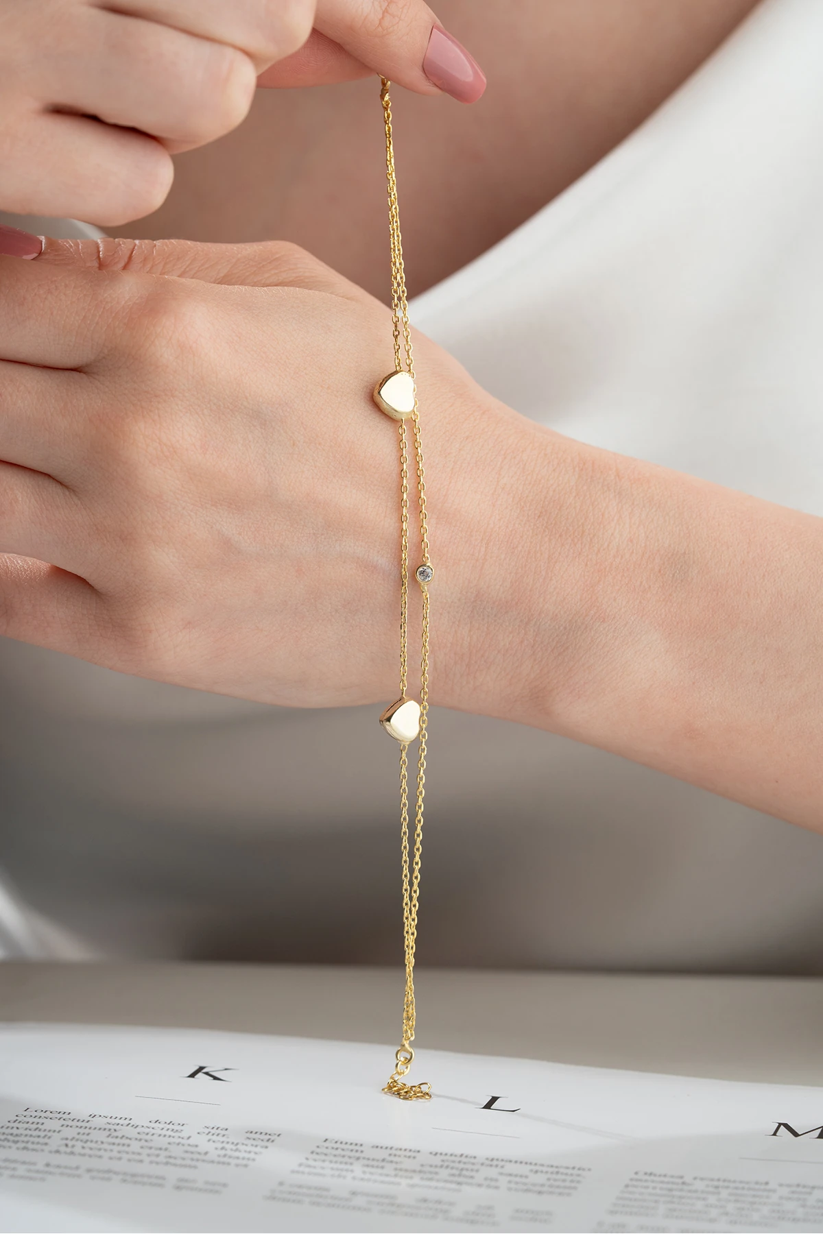 Gümüş Kalpli Model Bileklik