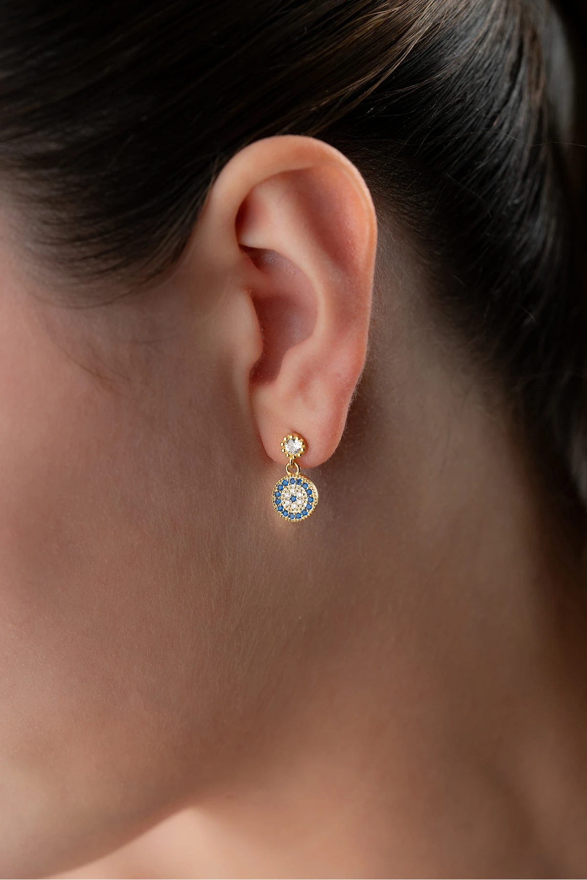 Gümüş Nazar Küpe