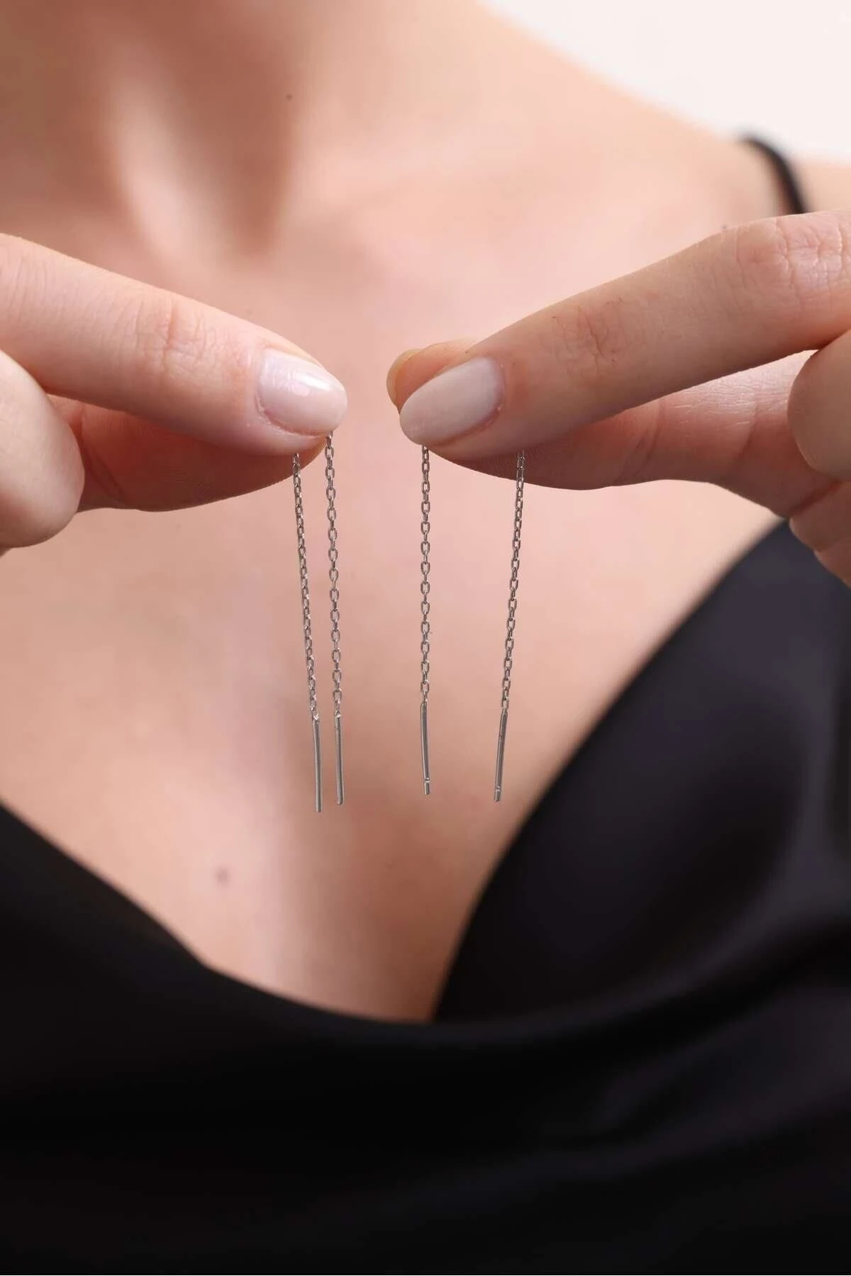 Gümüş Sallantılı Küpe