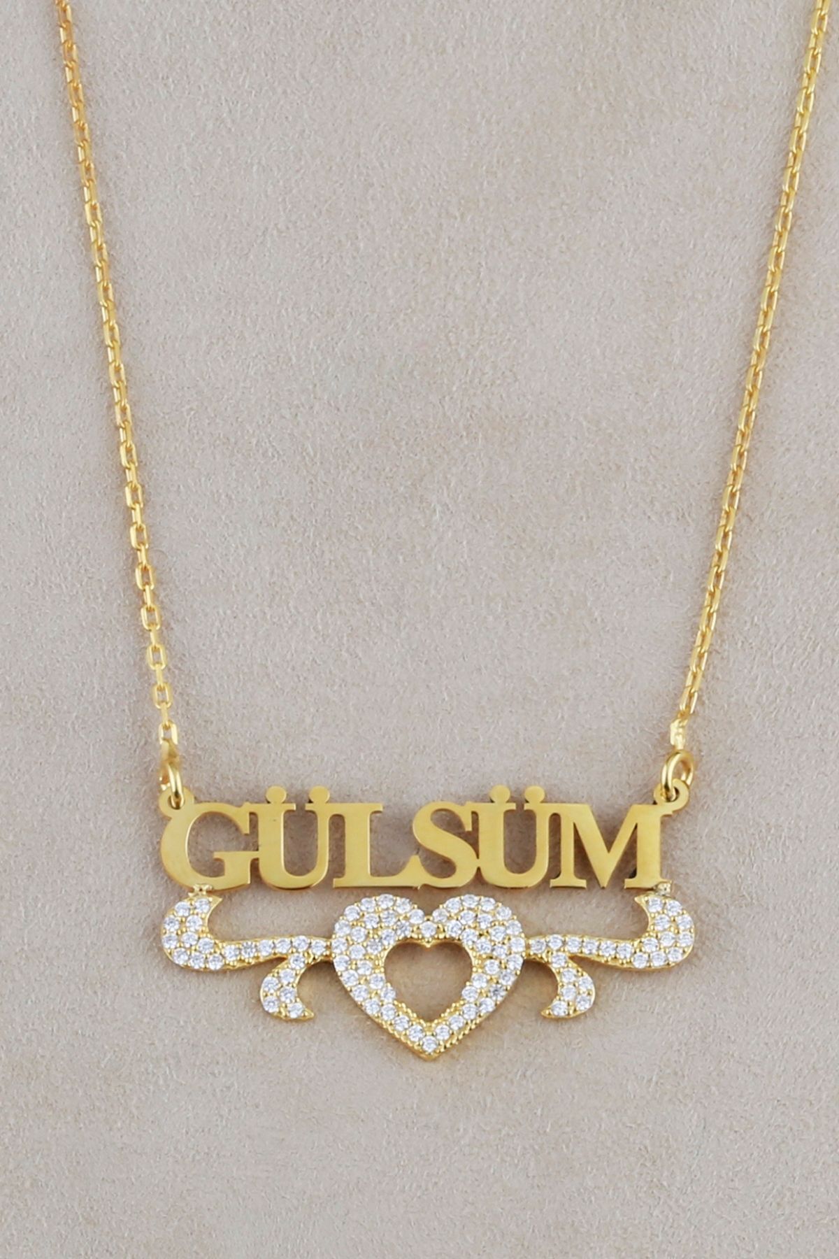 Gümüş Kalpli Isimli Kolye