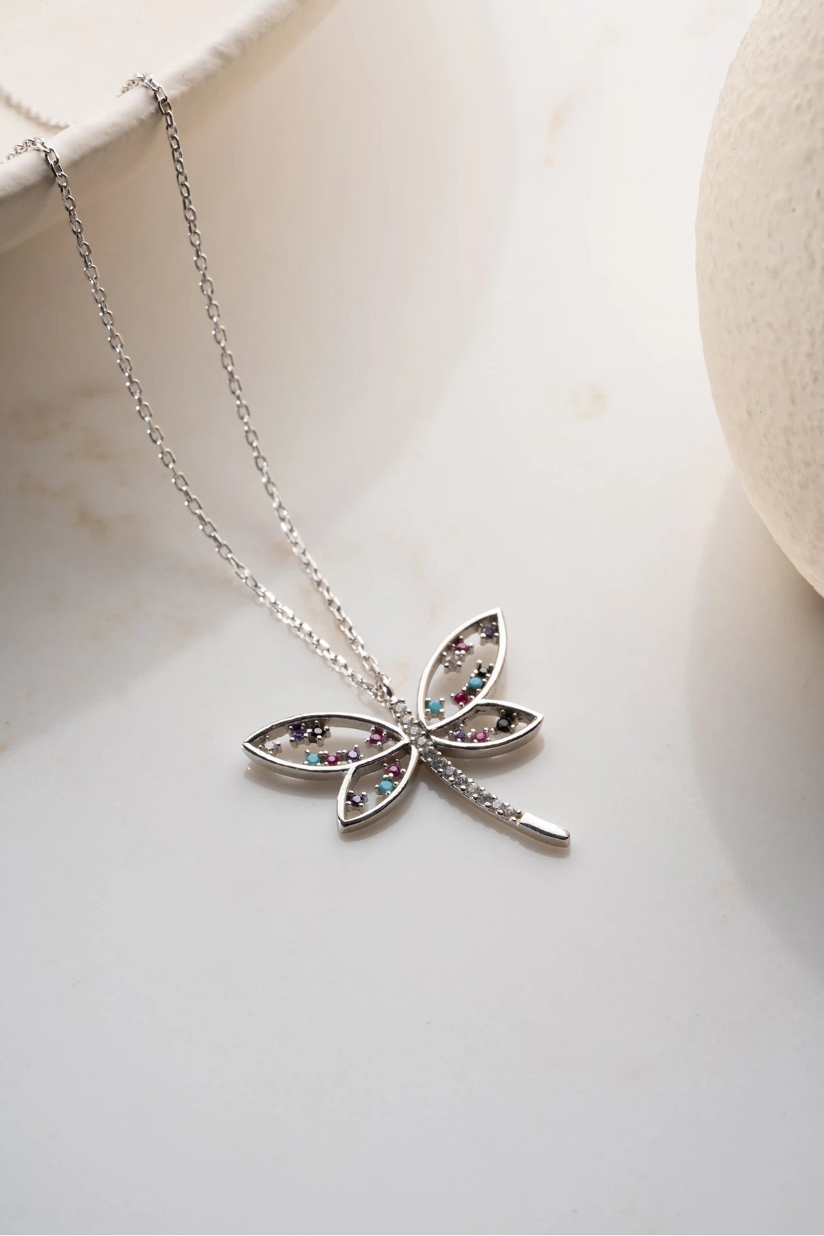 Gümüş Yusufçuk Kolye