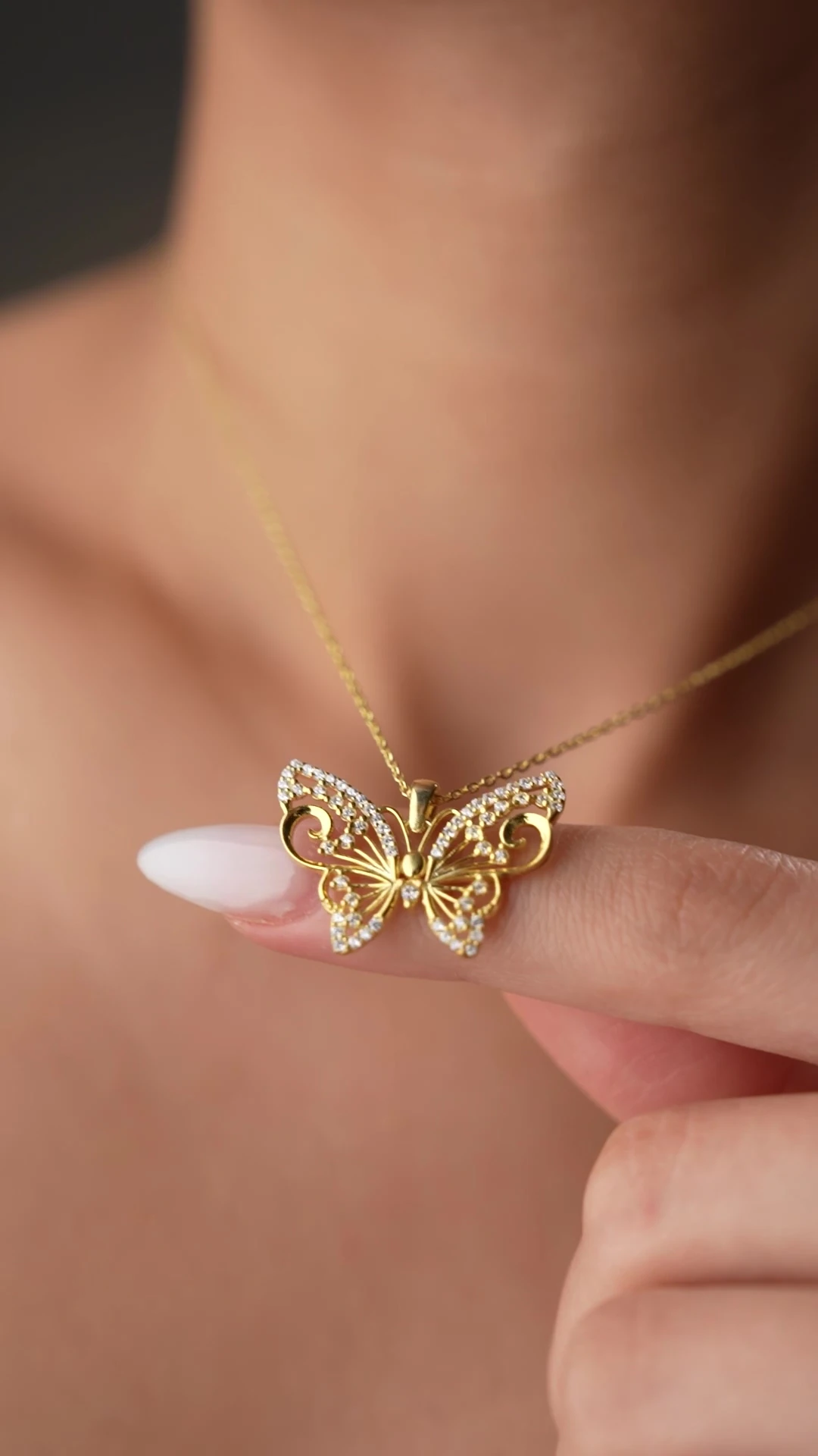 Gümüş Kelebek Kolye