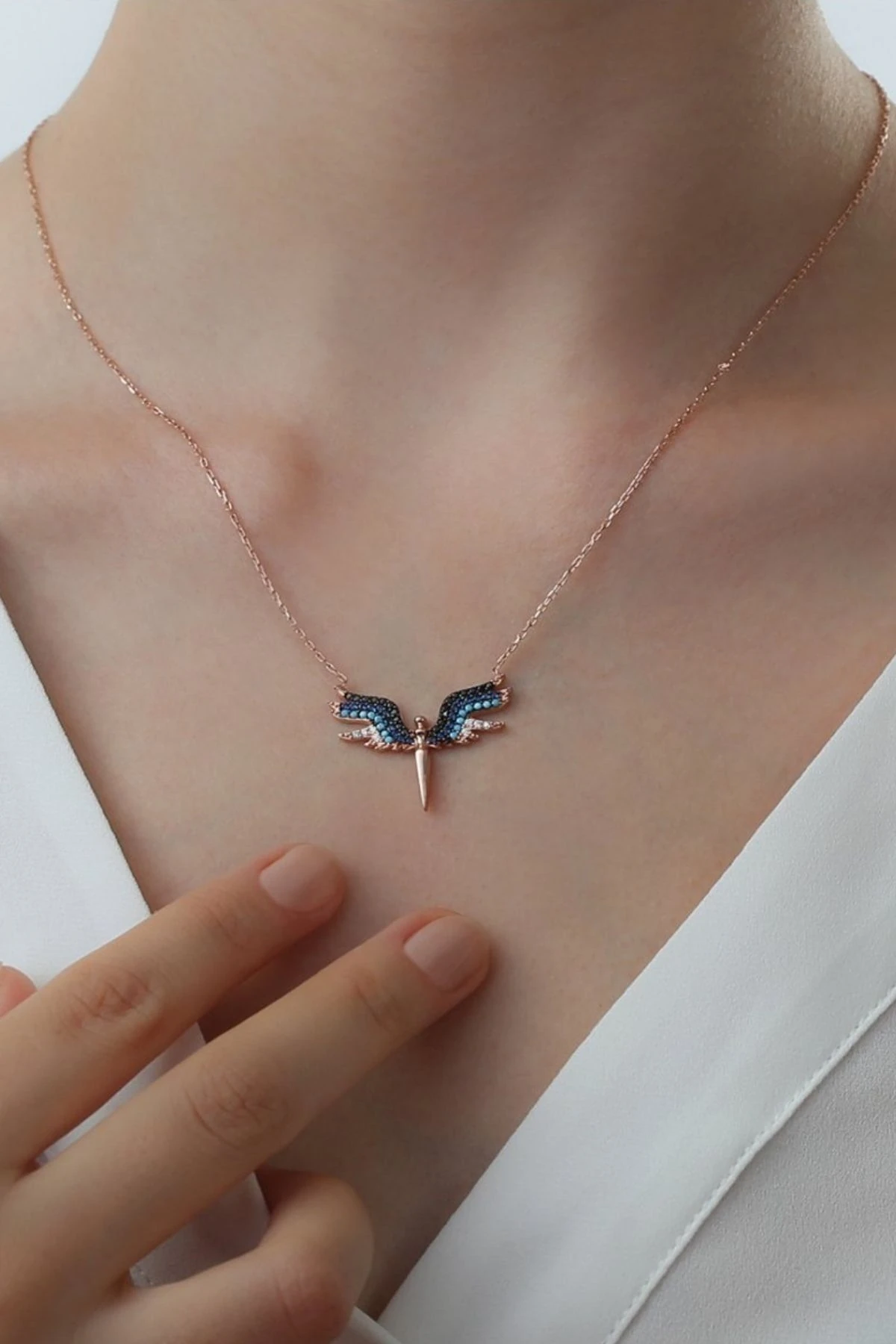 Gümüş Taşları Renkli Mikail Kolye