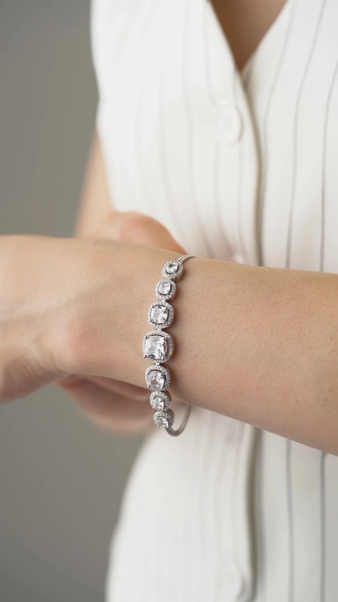 Gümüş Baget Taşlı Bileklik