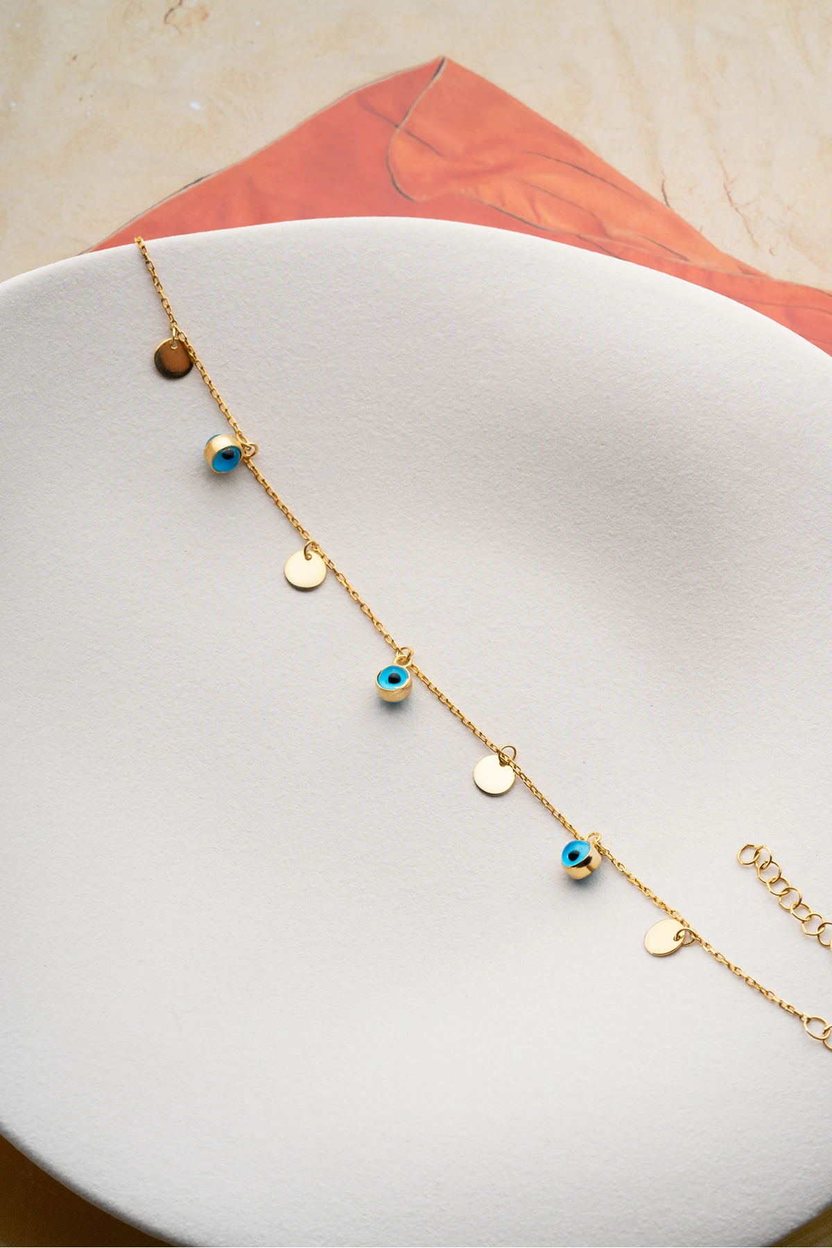 Gümüş Nazar Gözlü Pullu Bileklik