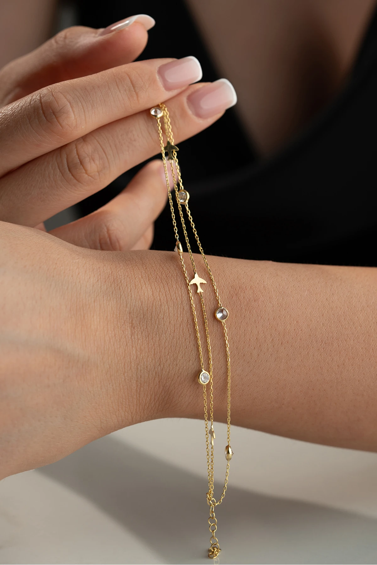 Gümüş Zirkon Taşlı Kuş Bileklik