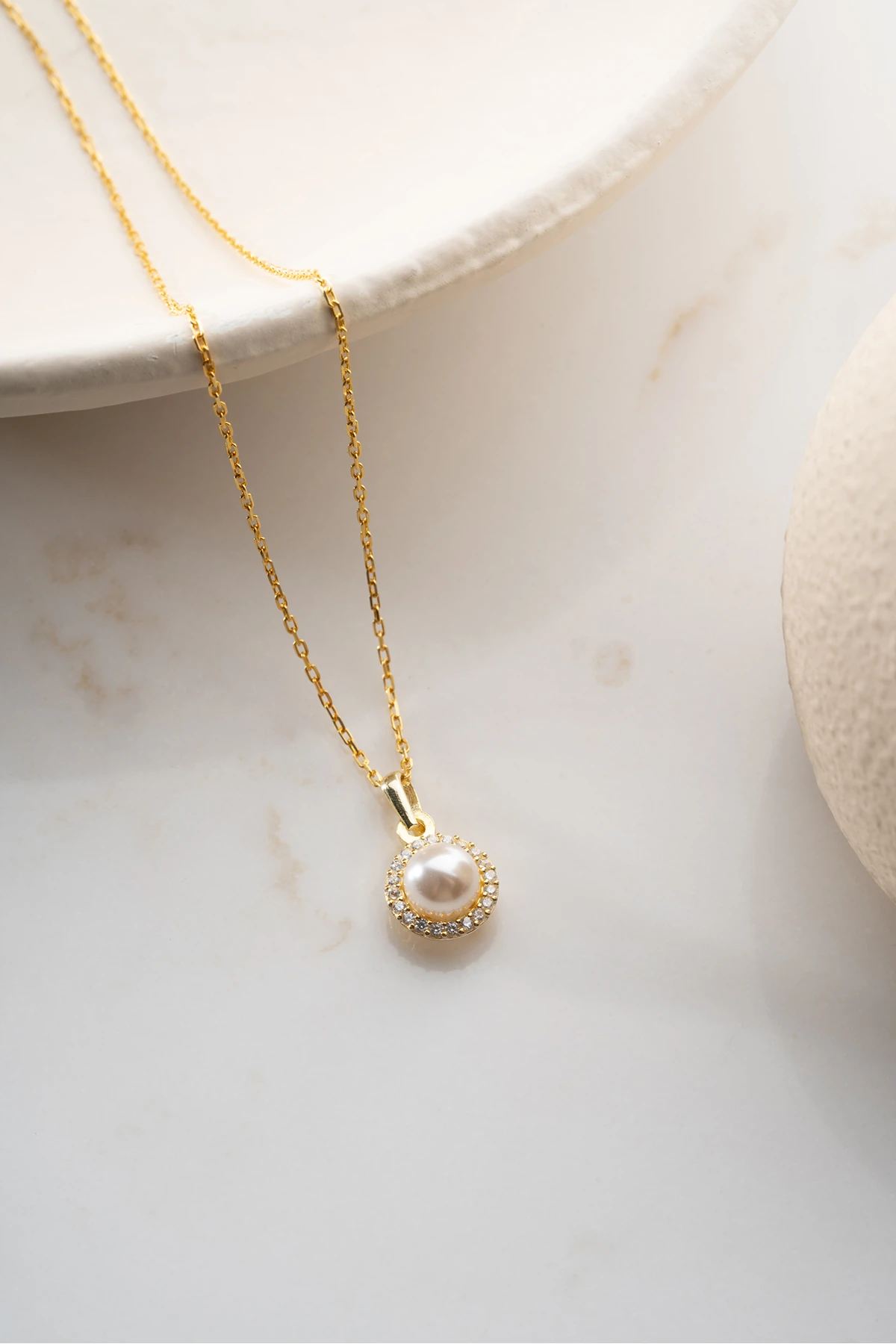 Gümüş İnci Model Kolye