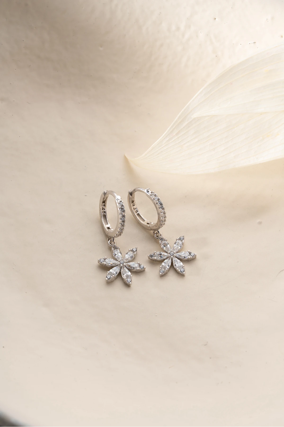 Gümüş Lotus Çiçeği Küpe