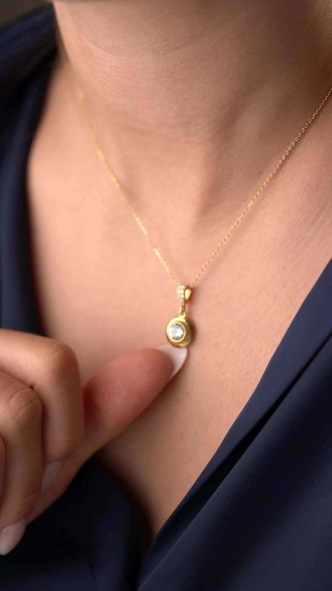 Gümüş Tektaş Takı (Kolye-Küpe) Seti