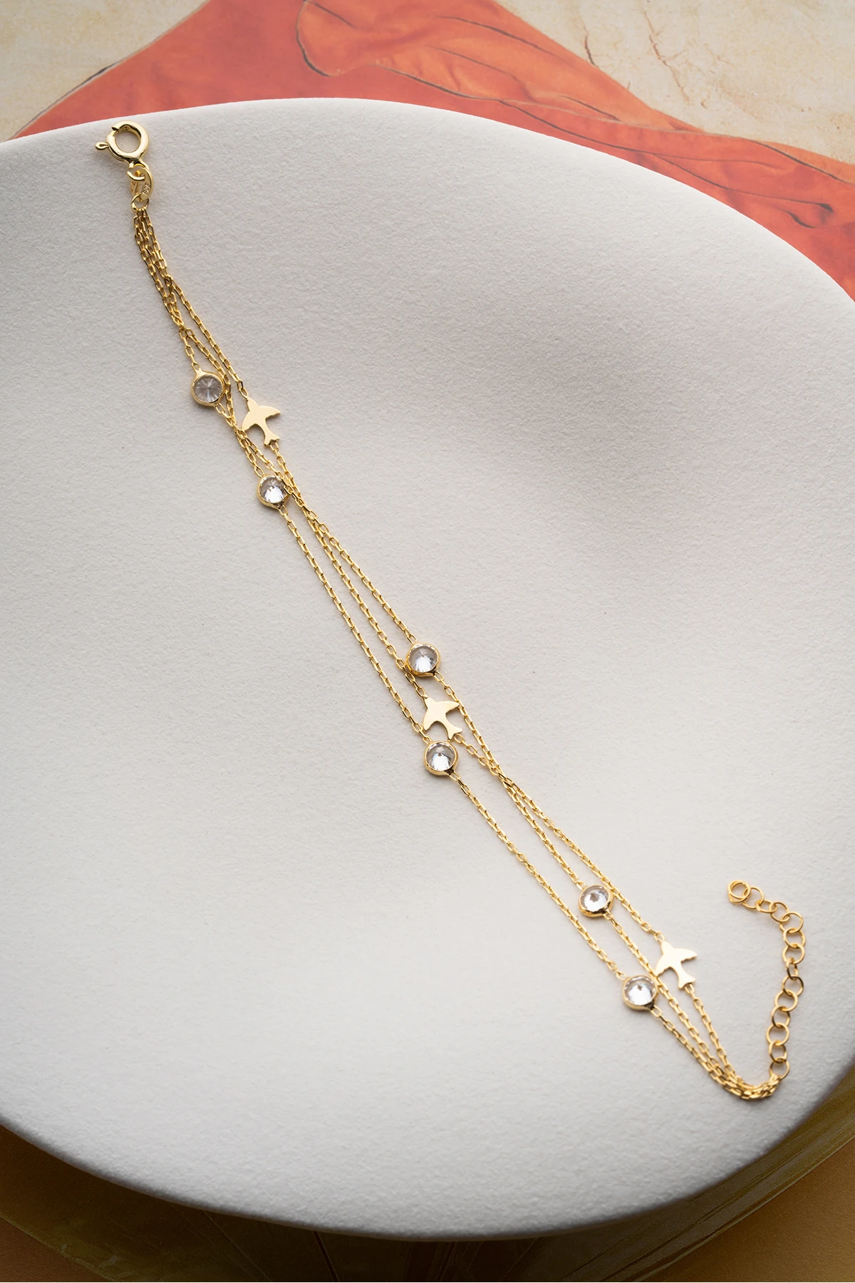 Gümüş Zirkon Taşlı Kuş Bileklik