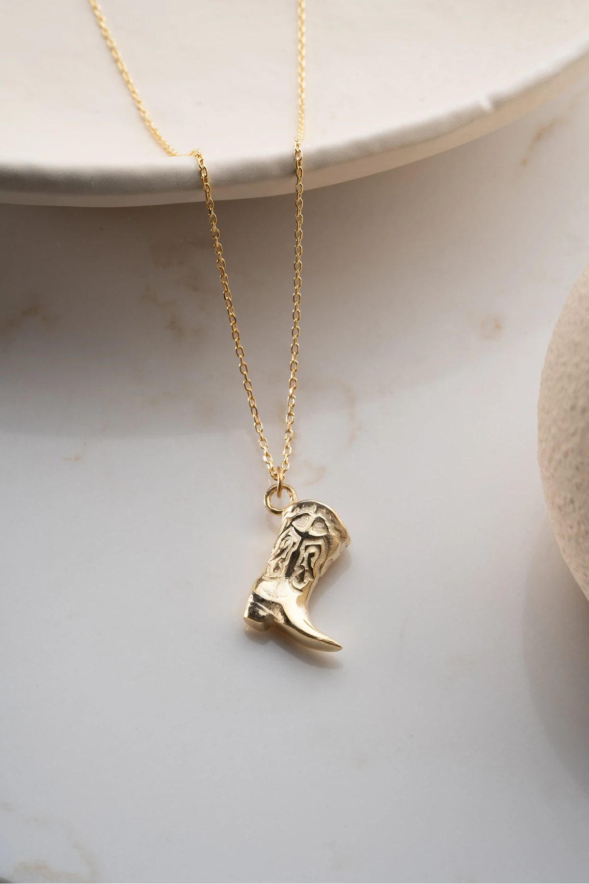 Gümüş Kovboy Çizmesi Kolye