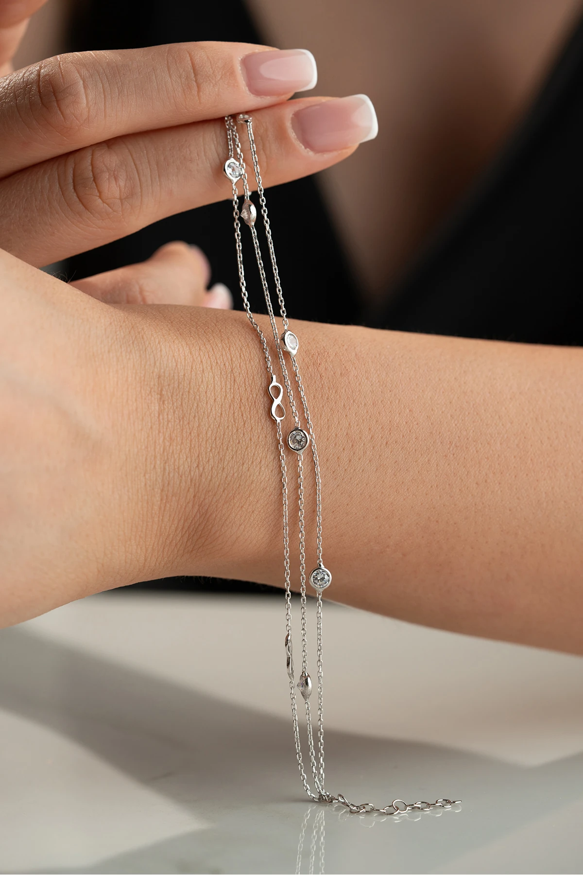 Gümüş Sonsuzluk Bileklik