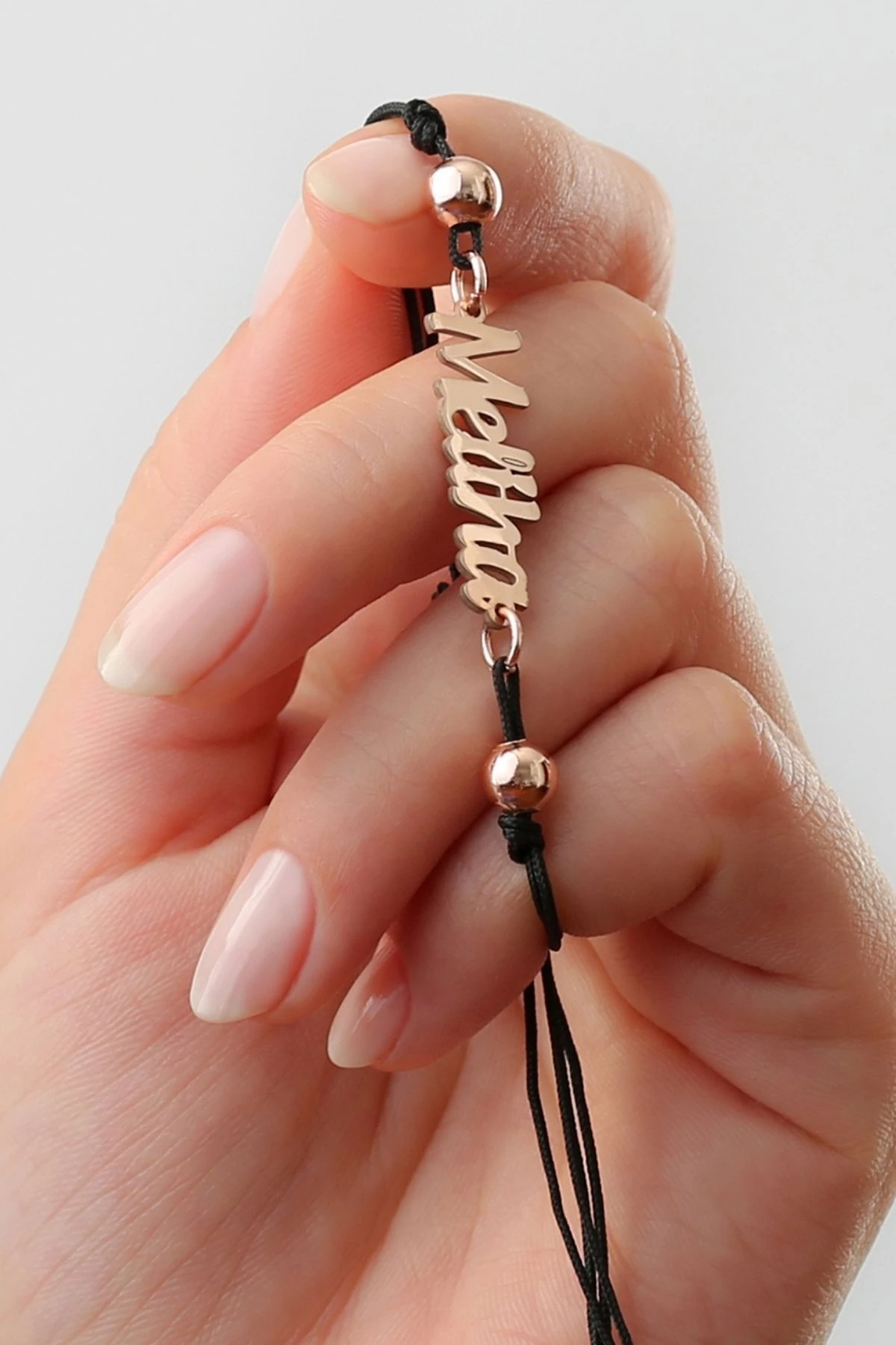 Gümüş Ipli El Yazılı Kişiye Özel Bileklik