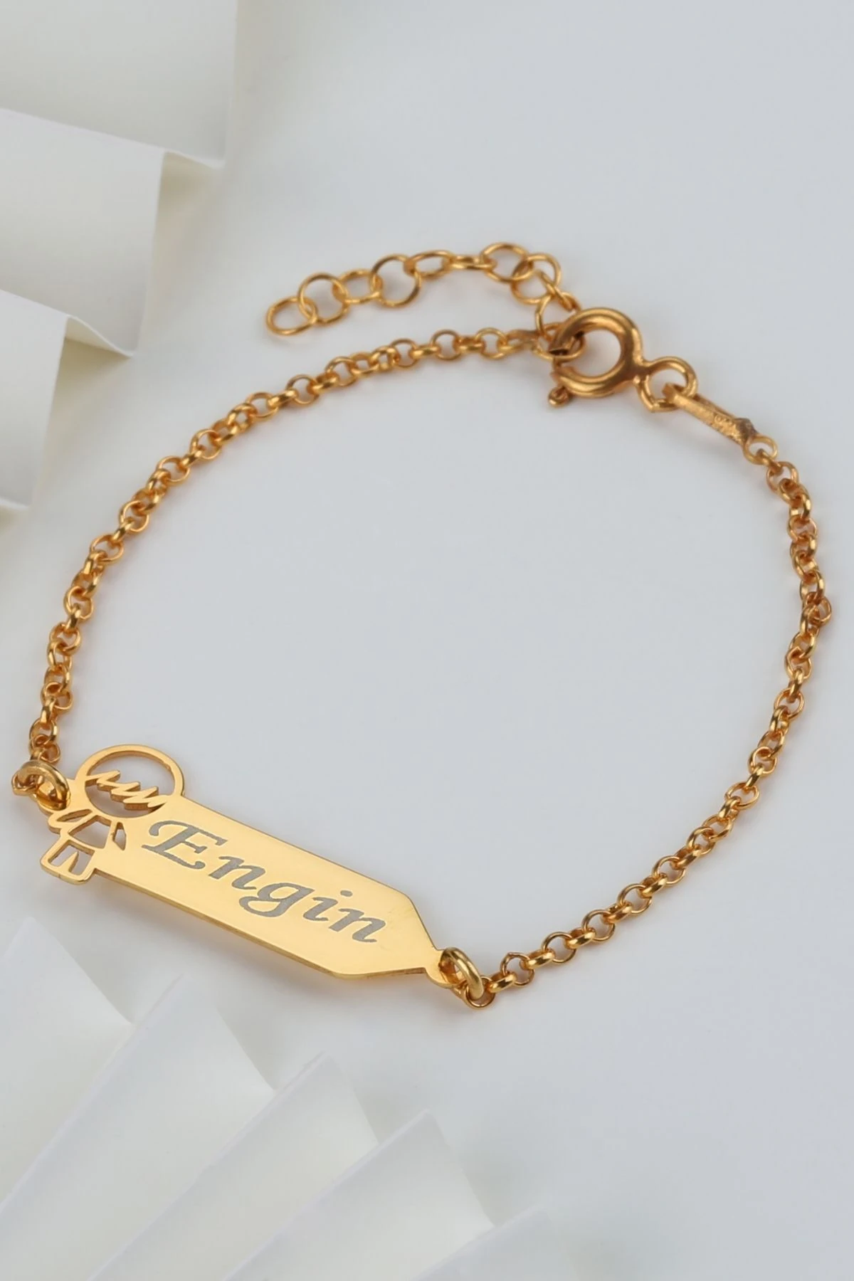 Gümüş Isimli Bebekli Bileklik