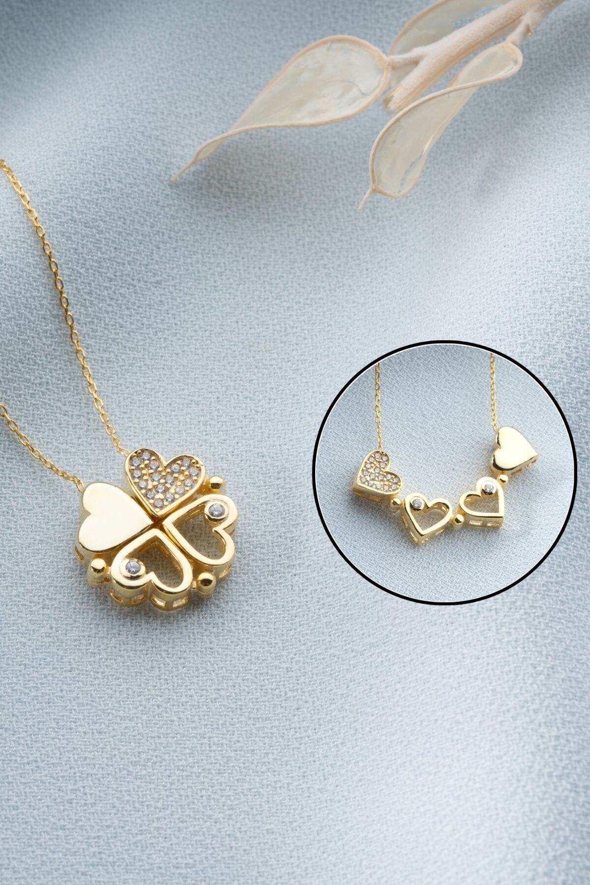 Gümüş Mıknatıslı Kalp Kolye