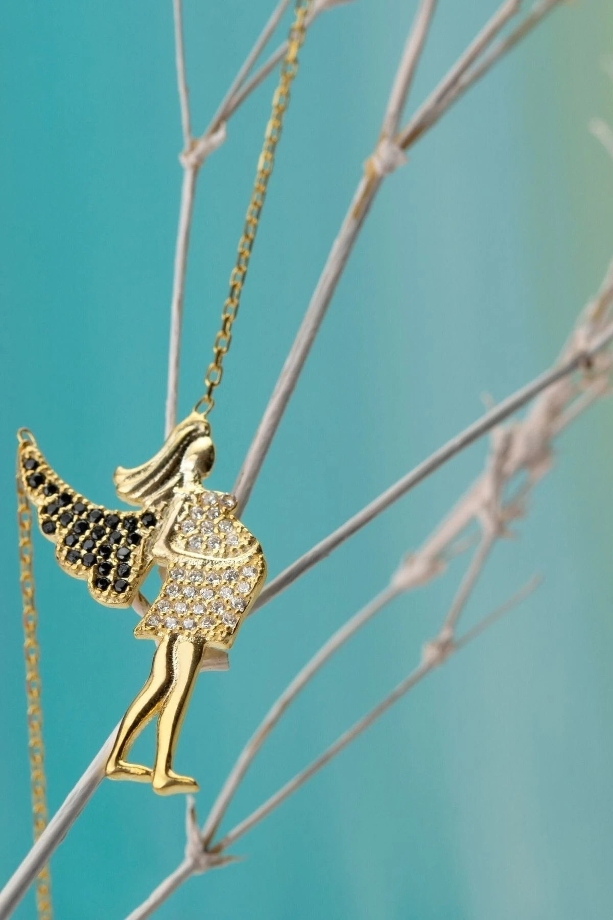 Gümüş Hamile Melek Annem Kolye