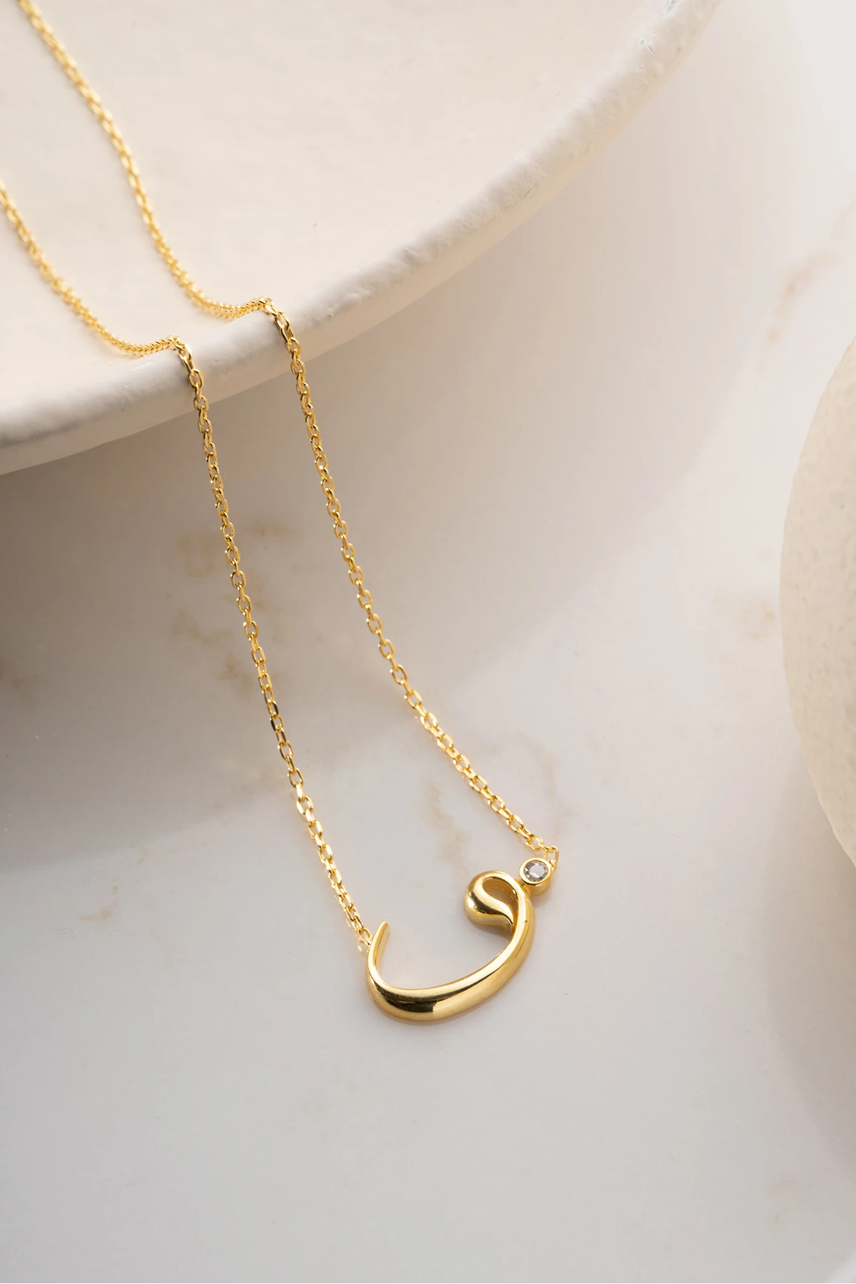 Gümüş Elif Vav Kolye