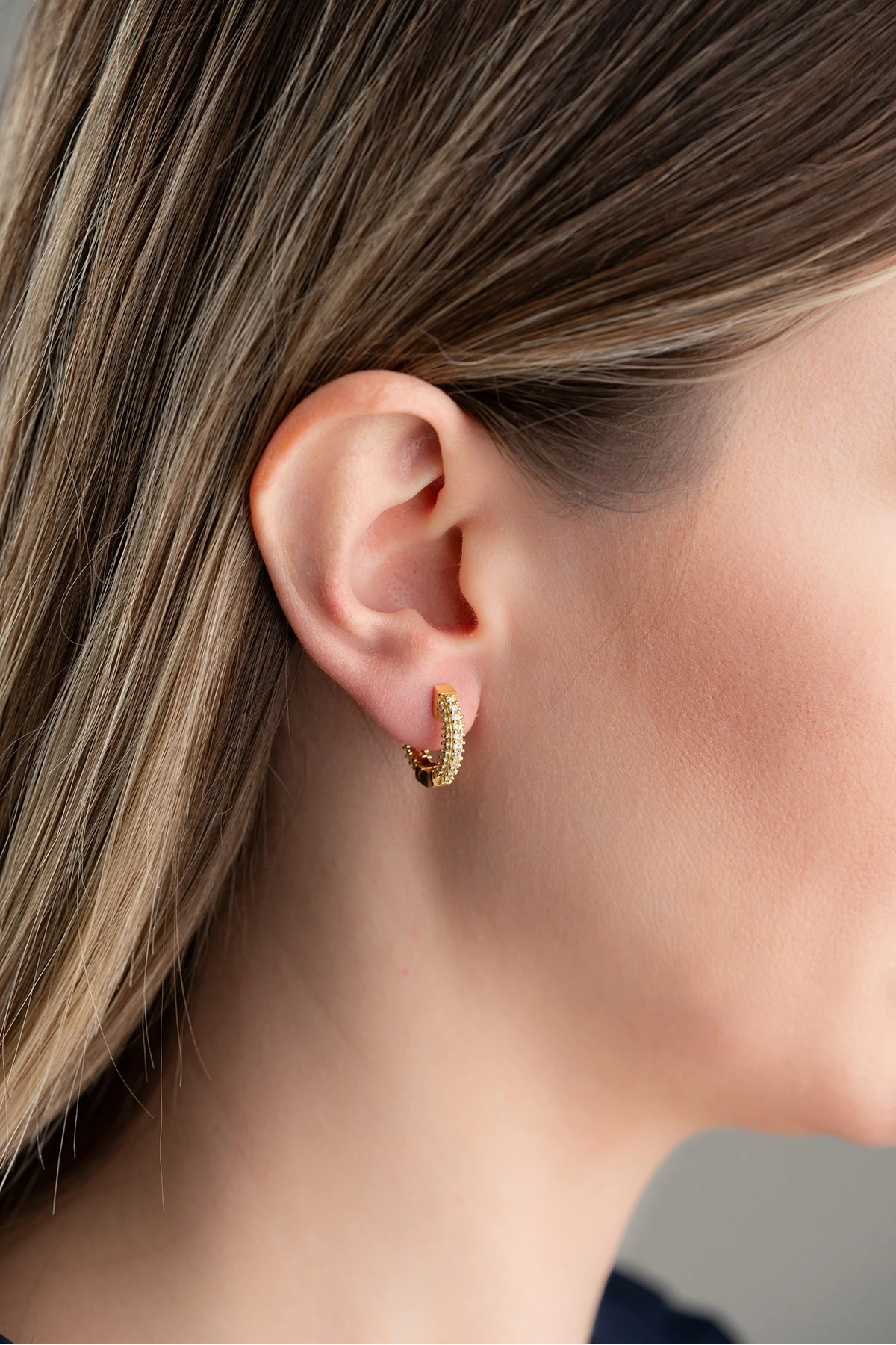 Gümüş Taşsız Kalp Küpe