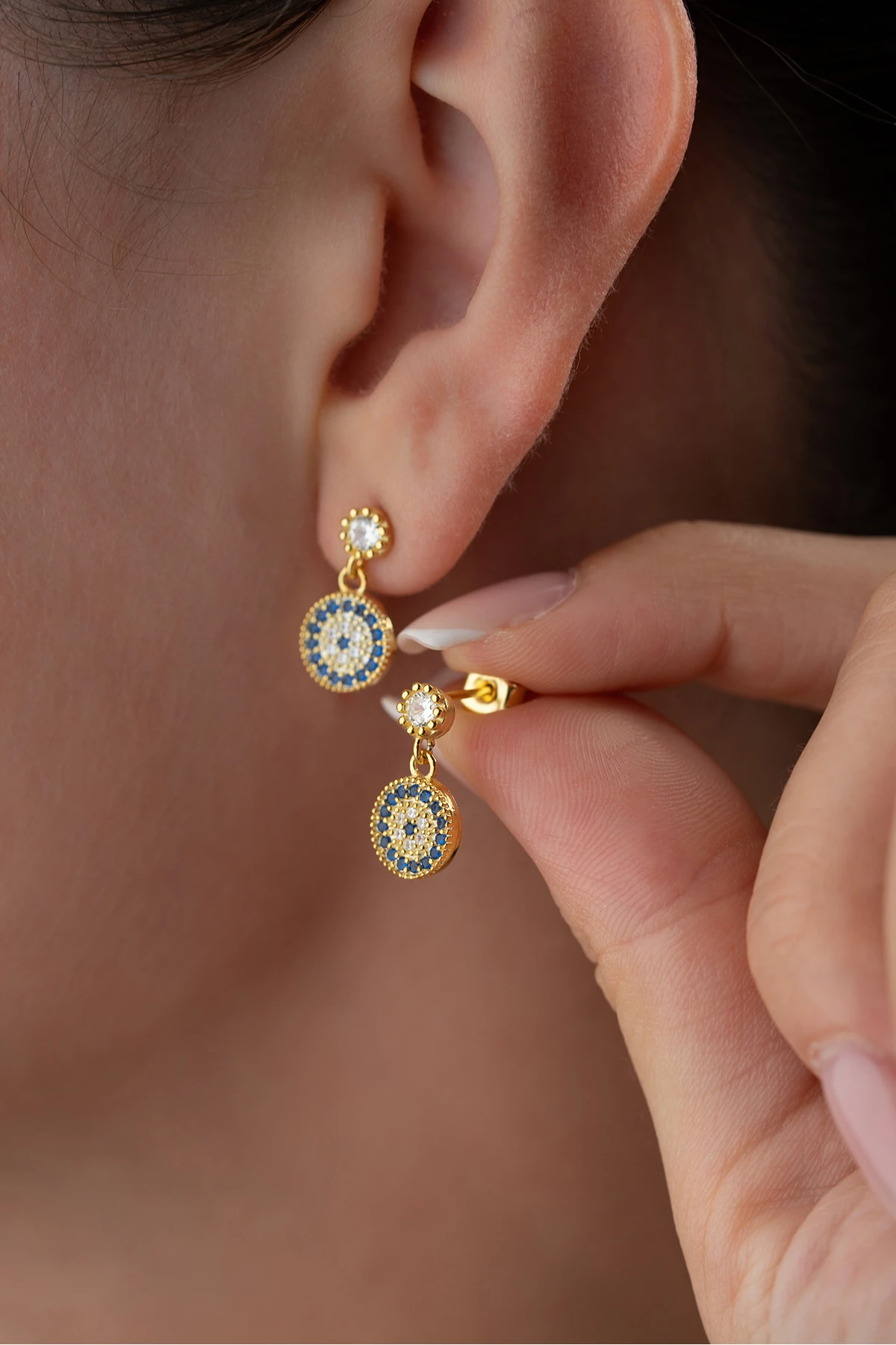 Gümüş Nazar Küpe