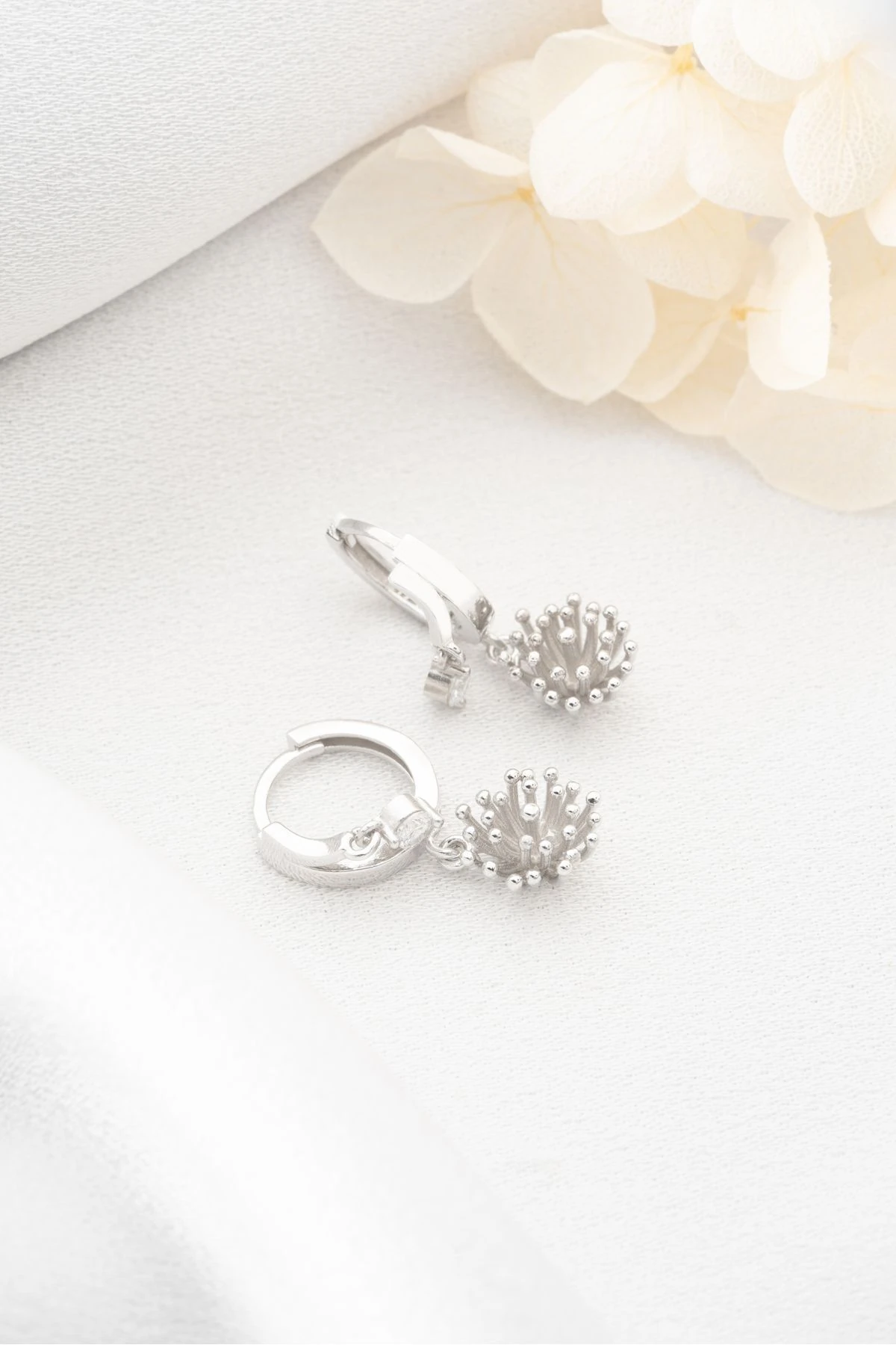 Gümüş Çift Taşlı Polen Küpe