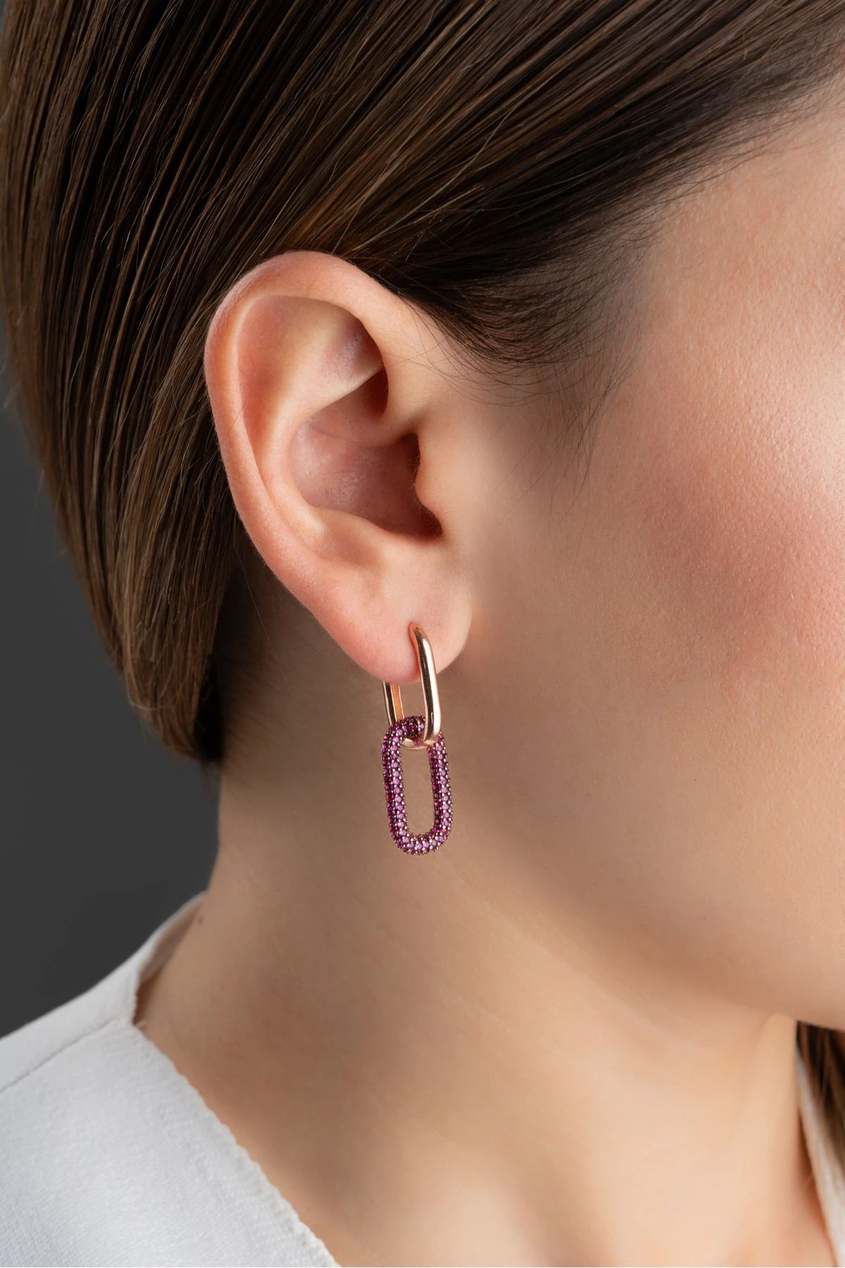 Gümüş Sallantılı Halka Küpe