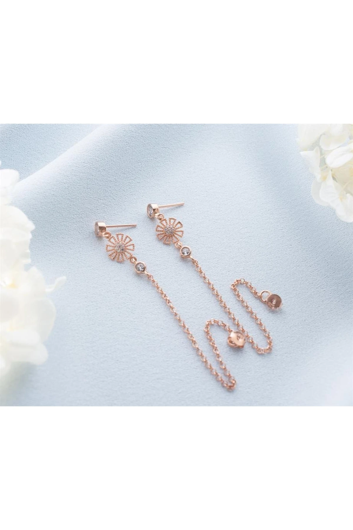 Gümüş Sallantılı Güneş Küpe