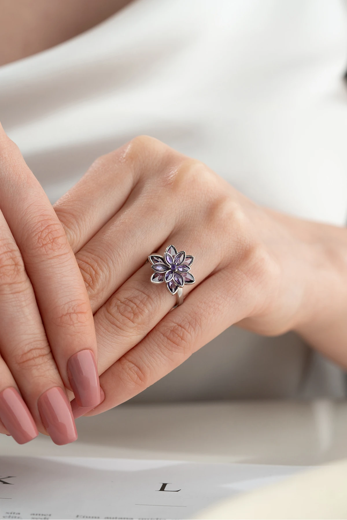 Gümüş Lotus Yüzük