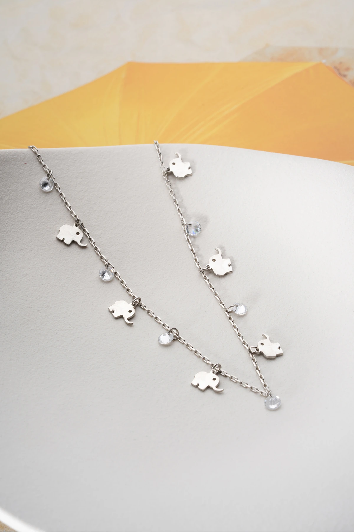 Gümüş Taşlı Fil Figürlü Halhal