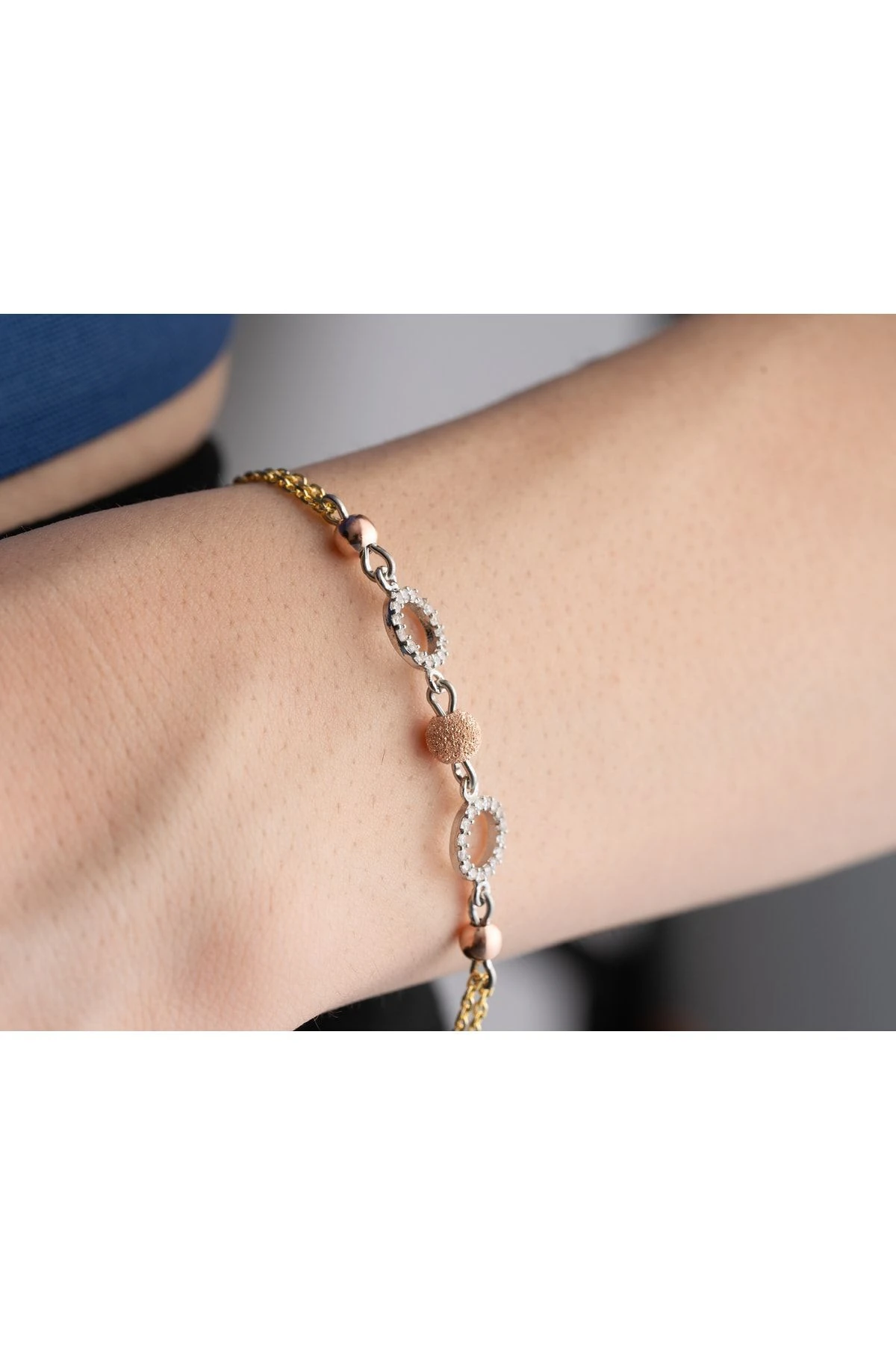 Dorika Çift Zincirli Bileklik