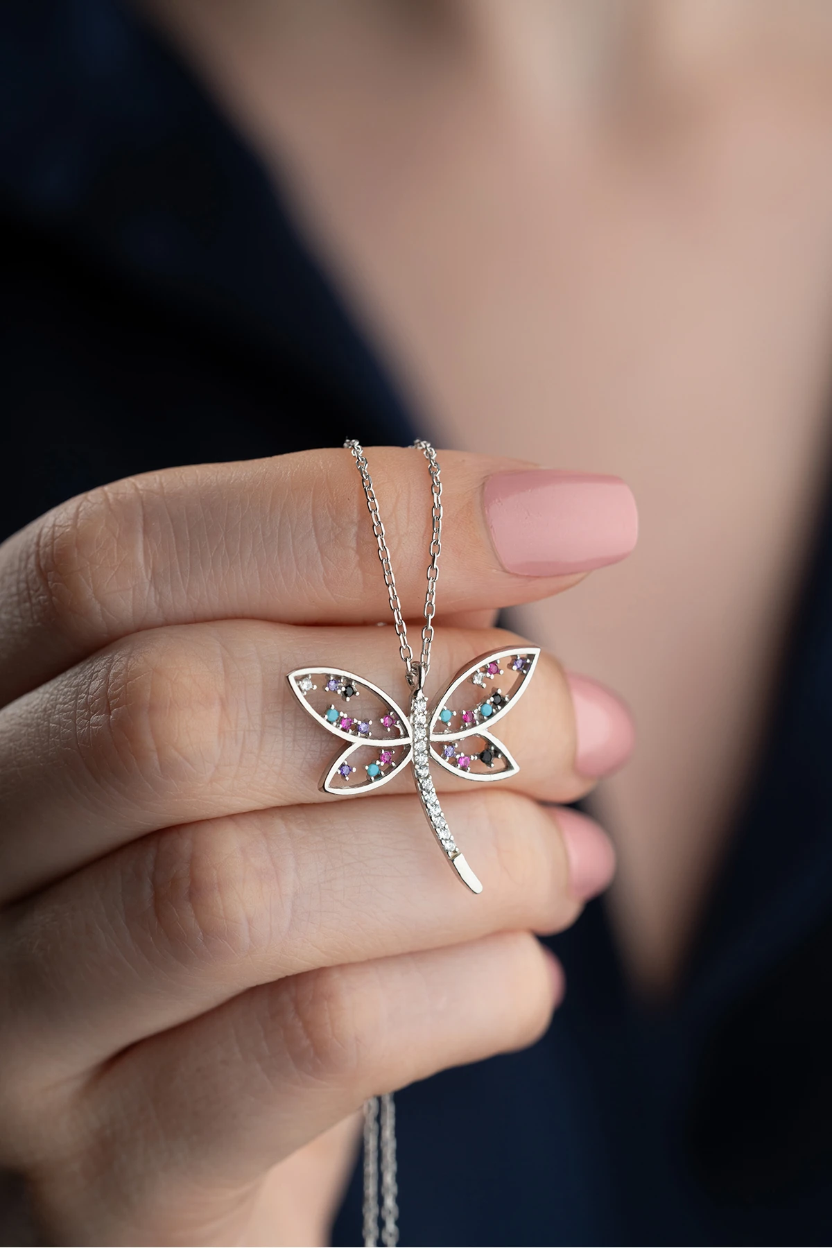 Gümüş Yusufçuk Kolye