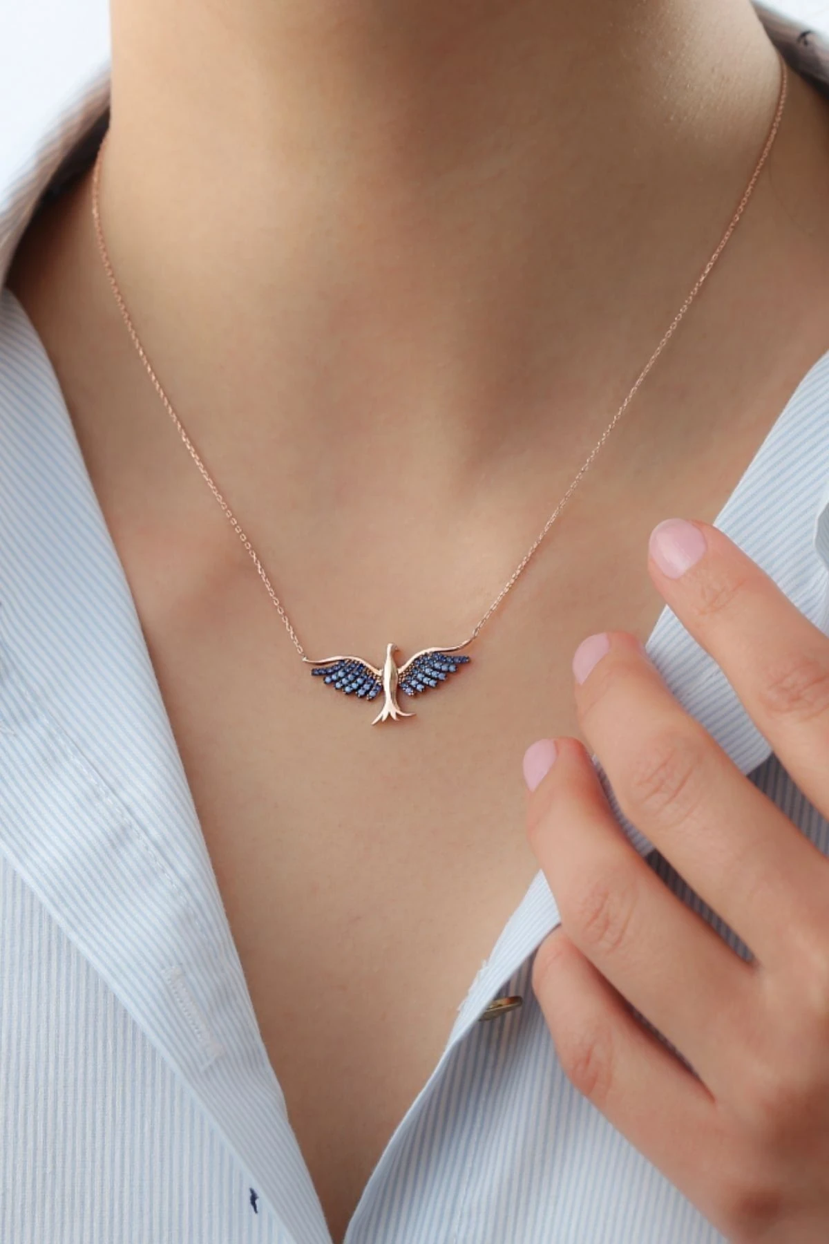 Gümüş Anka Kuşu Kolye