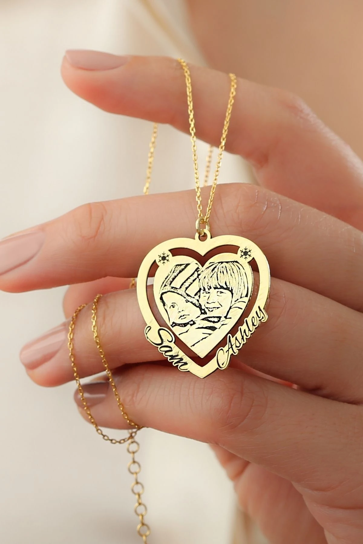 Gümüş Kişiye Özel Resimli Kolye