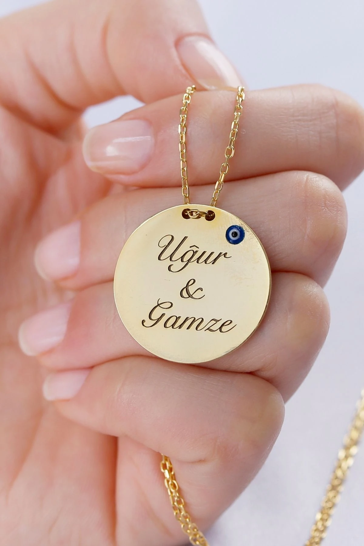 Gümüş Kişiye Özel Harfli Halka Kolye