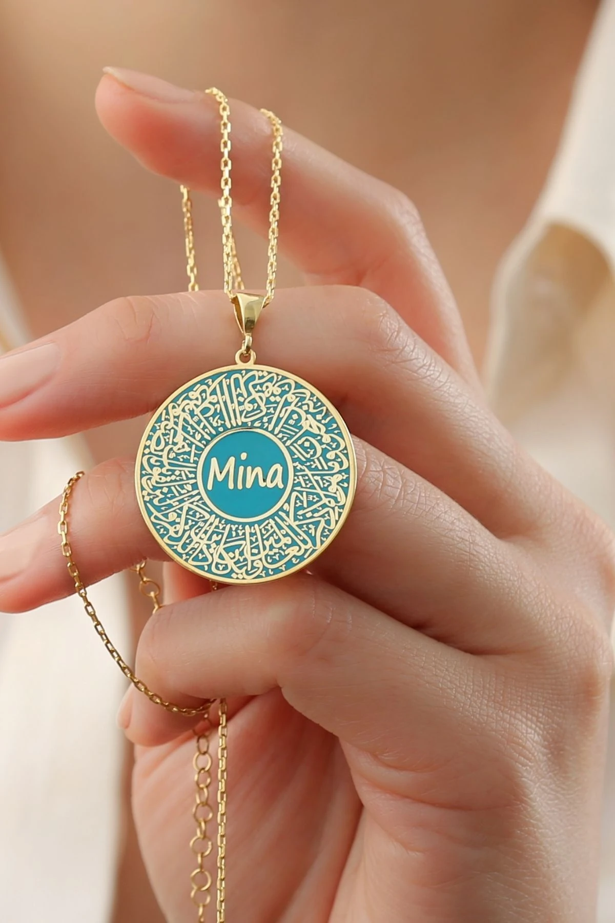 Gümüş Dualı Isim Kolye