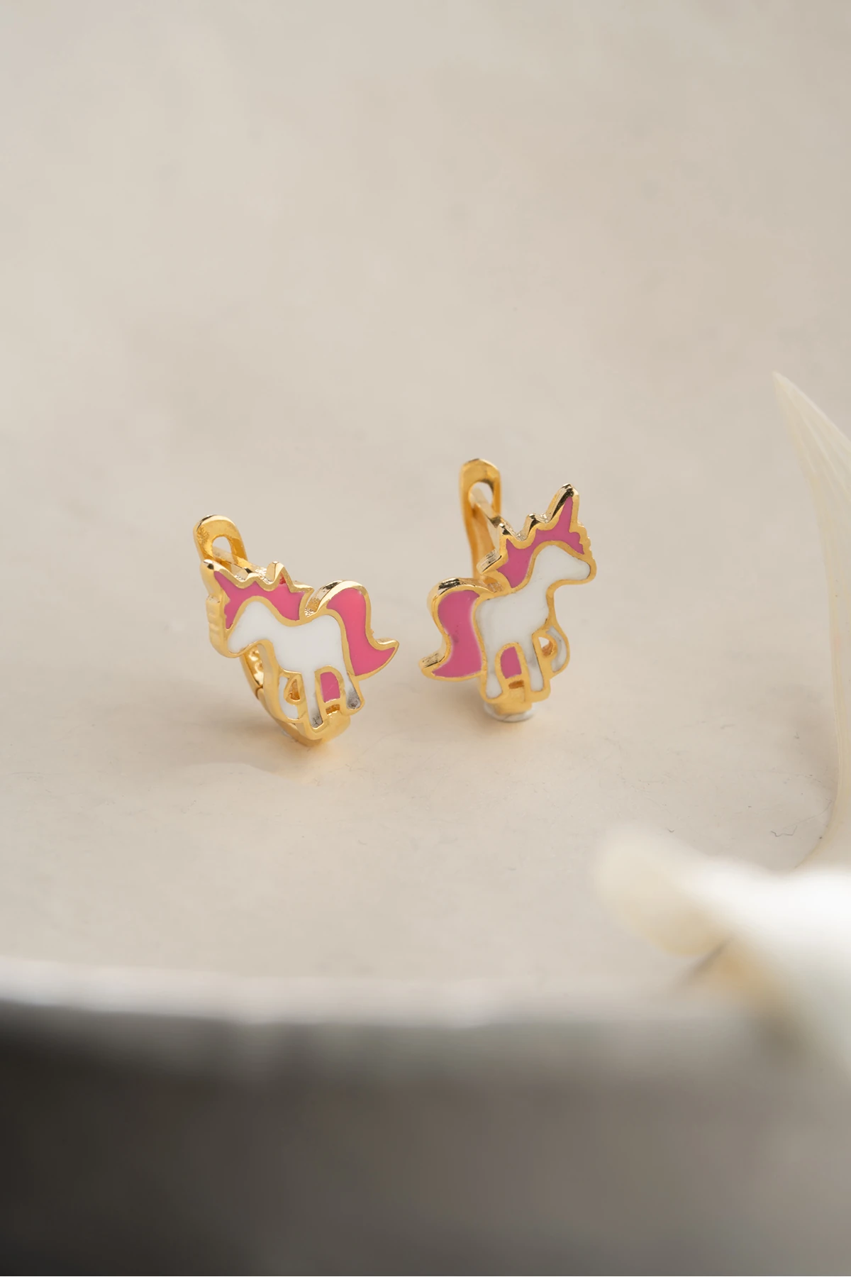 Gümüş Çocuk Unicorn Küpe